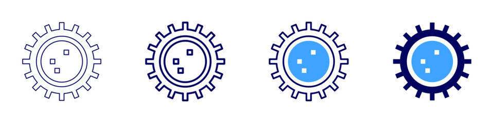 Solar wind icon in 4 different styles. Thin Line, Line, Bold Line, Duotone. Duotone style. Editable stroke