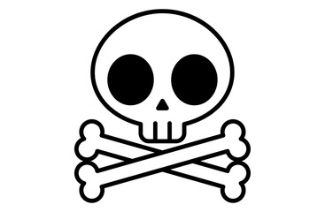 骸骨・髑髏・頭蓋骨のシンプルアイコンベクターイラスト ハロウィン ホラー