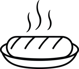 Vector illustration of a hot coffee cup in a frying pan, a cafe beverage icon design