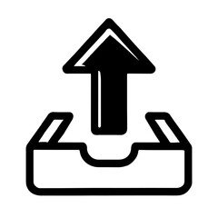 Upload Box with Upward Arrow Icon - Data Transfer and Cloud Storage Symbol