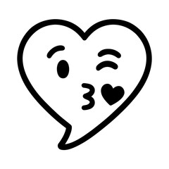 Heart Kiss Wink Emoji Bubble - Loving and Playful Communication Icon