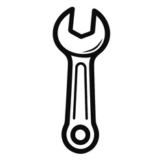 Wrench Tool Outline Icon - Repair, Settings, and Maintenance Symbol