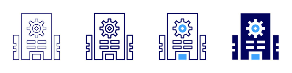 Obraz premium Research center icon in 4 different styles. Thin Line, Line, Bold Line, Duotone. Duotone style. Editable stroke