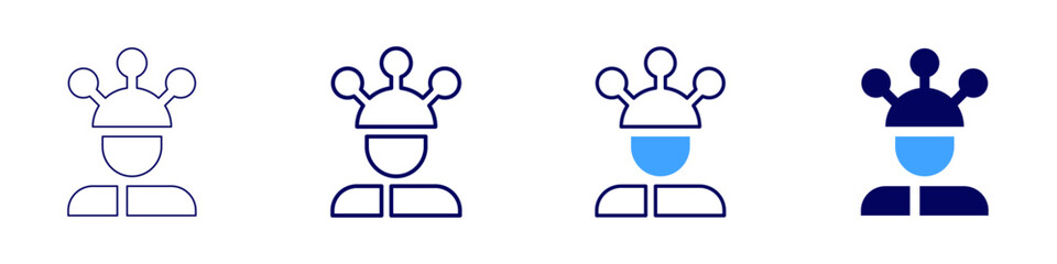 Mind reader icon in 4 different styles. Thin Line, Line, Bold Line, Duotone. Duotone style. Editable stroke