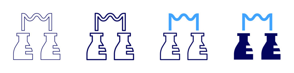 Lewis structure icon in 4 different styles. Thin Line, Line, Bold Line, Duotone. Duotone style. Editable stroke