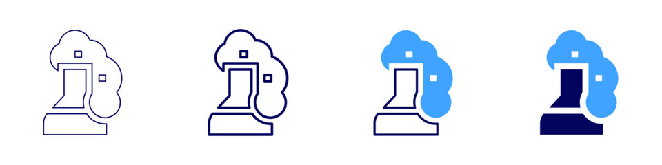 Isotope separation icon in 4 different styles. Thin Line, Line, Bold Line, Duotone. Duotone style. Editable stroke