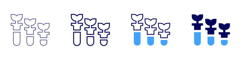 Isotope labeling icon in 4 different styles. Thin Line, Line, Bold Line, Duotone. Duotone style. Editable stroke