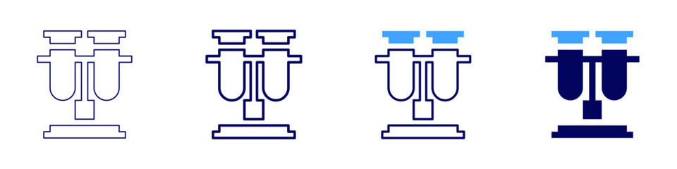 Ion trap icon in 4 different styles. Thin Line, Line, Bold Line, Duotone. Duotone style. Editable stroke