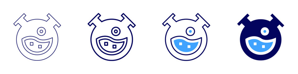 Fluid motion icon in 4 different styles. Thin Line, Line, Bold Line, Duotone. Duotone style. Editable stroke