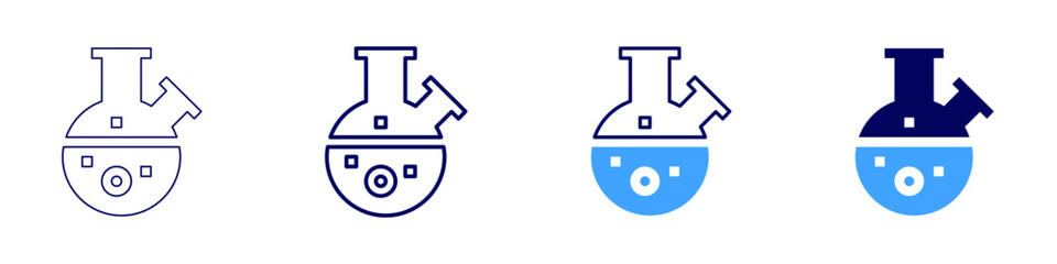 Carbon nanotubes icon in 4 different styles. Thin Line, Line, Bold Line, Duotone. Duotone style. Editable stroke