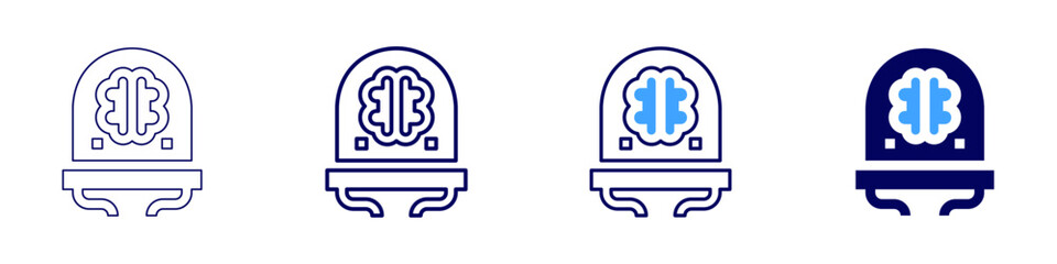 Brain chemistry icon in 4 different styles. Thin Line, Line, Bold Line, Duotone. Duotone style. Editable stroke