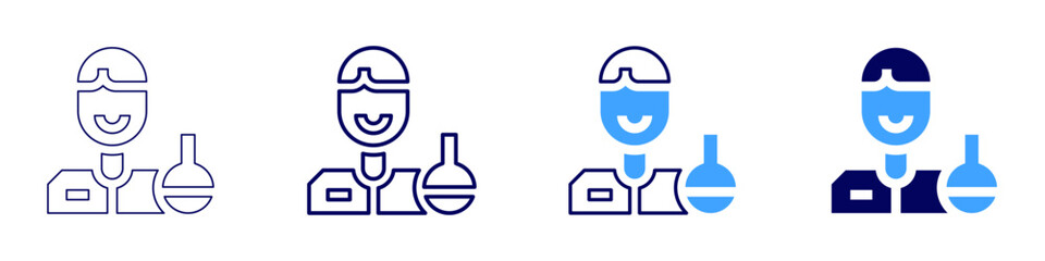 Acid base icon in 4 different styles. Thin Line, Line, Bold Line, Duotone. Duotone style. Editable stroke