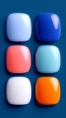 Colorful Glossy Paint Swatches  Square Shapes   Bright Hues   Trendy Palette   Design Elem