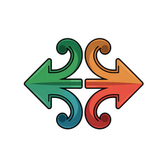 Fototapeta premium Double headed arrow on transparent background