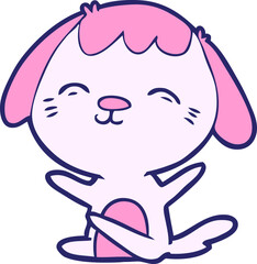 happy cartoon sitting dog