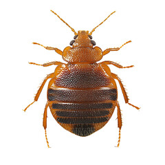 Bed bug dorsal view isolated on transparent background