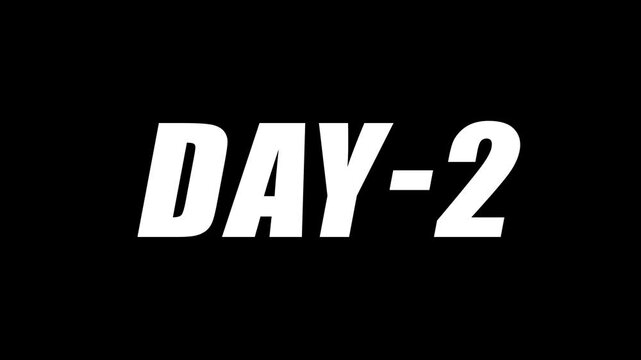  Day 2 Countdown Animation with Logo Reveal on Black Background 4K Video 
