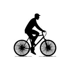 Obraz premium Minimalist vector of a person cycling, symbolizing fitness, eco transport, and outdoor lifestyle.