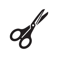 Stationery scissors clipart vector art and illustration Silhouette white Background.