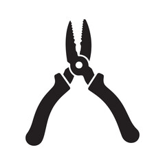 Wire cutters on white background vector illustration Silhouette white Background.