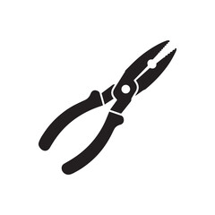 Wire cutters on white background vector illustration Silhouette white Background.