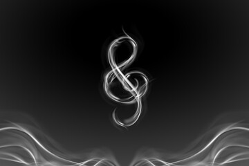 Dynamic Black and White Smoke Clef Composition