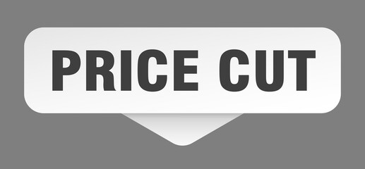 price cut sticker. price cut sign isolated on gray background