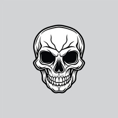 Fototapeta premium Creepy Skeleton Skull and Crossbones with vector design 