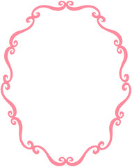 Pink Flourish Ornamental Oval Frame
