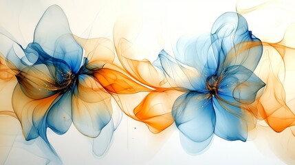 Fancy art with flowing shapes, like alcohol ink, in blue, gold, and pretty colors.
