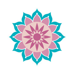 Mandala floral frame symmetrical line design