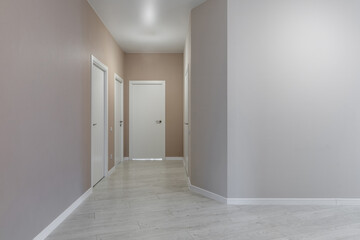 Modern minimalist hallway in contemporary apartment