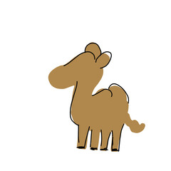 Cute Cartoon Camel Illustration – Kawaii Style Desert Animal for Islamic and Travel Themes