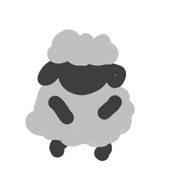 Cute Minimalist Sheep Cartoon for Qurban or Eid Illustration