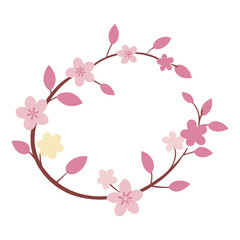 Sakura cherry blossom floral frame spring