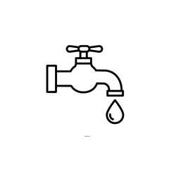 Water tap silhouette icon isolated on transparent background