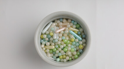 Colorful sprinkles with various shape on white background