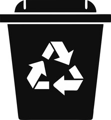 Recycling Bin With Arrows Silhouette Vector Illustration