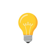 Flat vector clipart of a yellow bulb on transparent background 