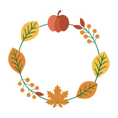 Autumn season leaves floral frame vector