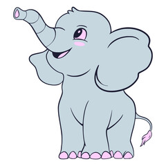  Elephant Cartoon Cute Illustration