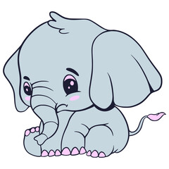  Elephant Cartoon Cute Illustration