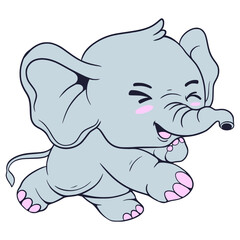  Elephant Cartoon Cute Illustration