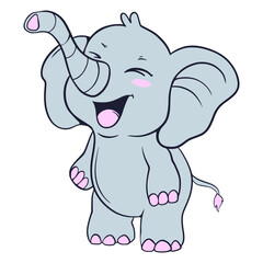  Elephant Cartoon Cute Illustration