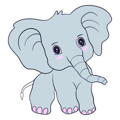  Elephant Cartoon Cute Illustration