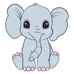  Elephant Cartoon Cute Illustration