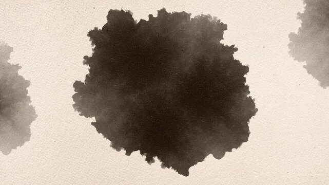 ink splash stain frame on paper texture background animation, old vintage brown watercolor brush motion design element