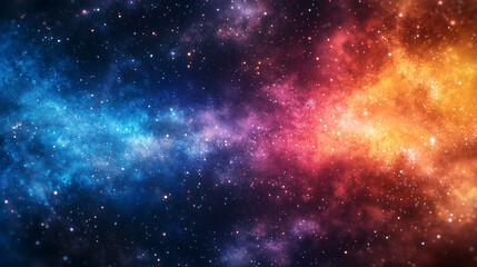 Colorful Galaxy with Stars and Vibrant Nebula Clouds