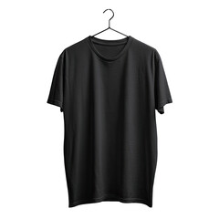 Simple black t-shirt on hanger