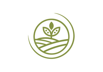 Growing green sustainable farming logo design